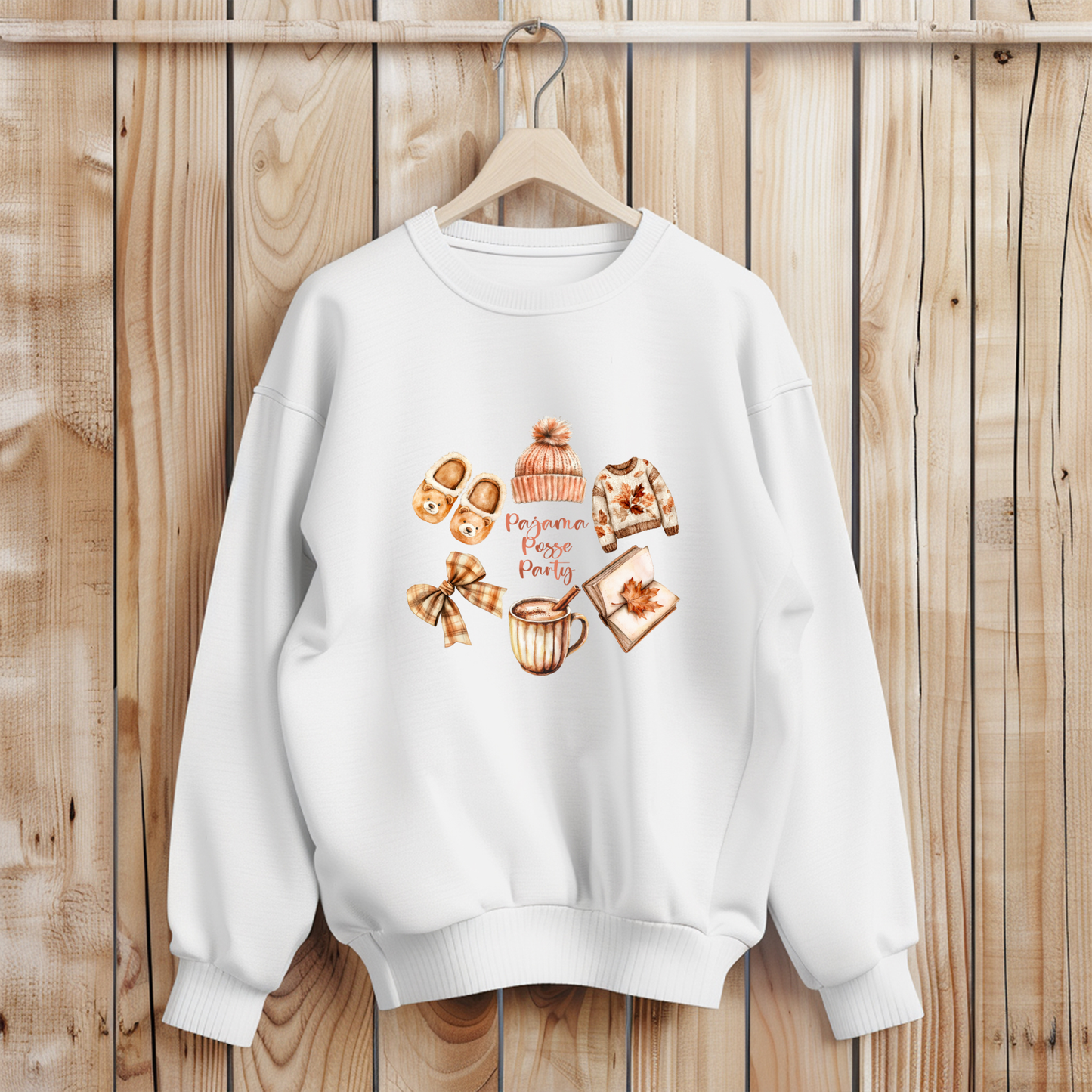 Pajama Posse Party Sweatshirt | Cute Cozy Loungewear for Women | Sleepover Hoodie