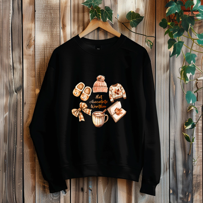 Hot Chocolate Weather Sweatshirt | Cozy Fall Sweatshirt for Women | Autumn Aesthetic Sweater