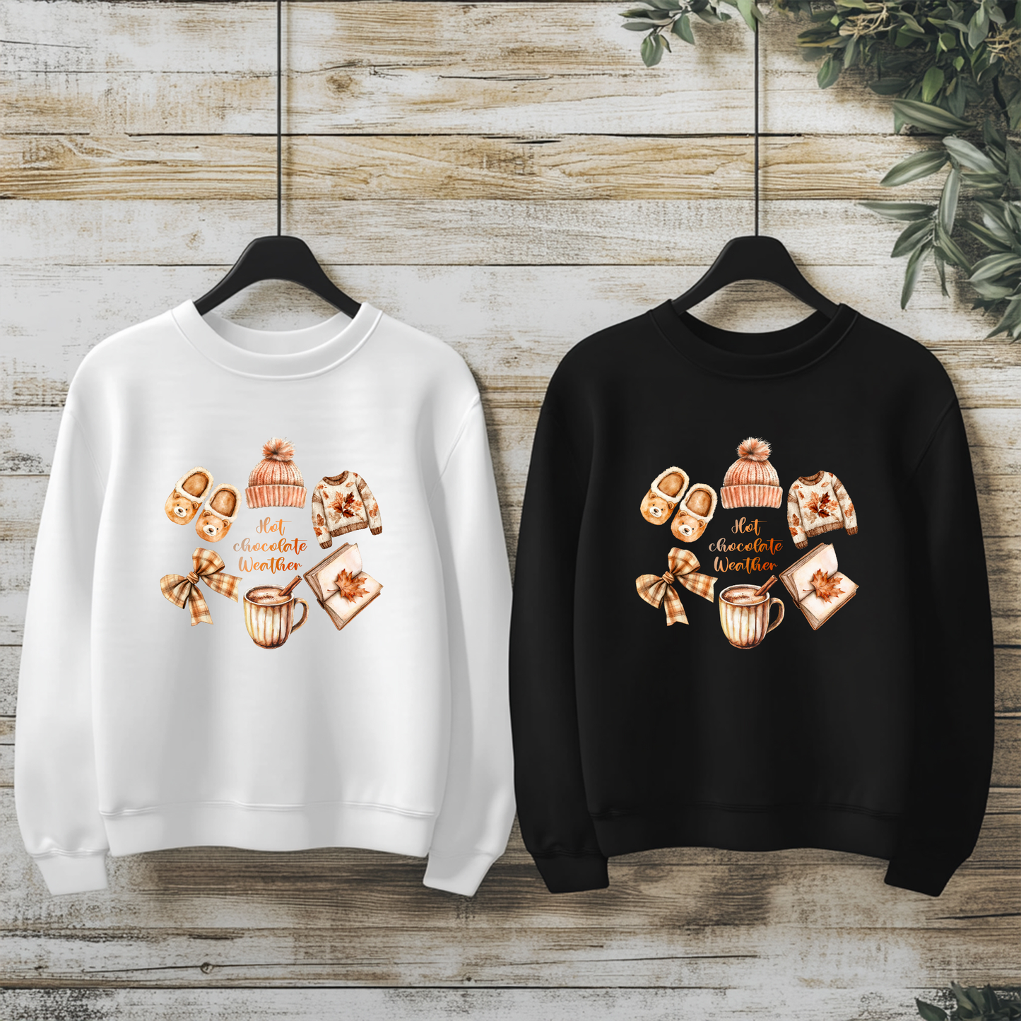 Hot Chocolate Weather Sweatshirt | Cozy Fall Sweatshirt for Women | Autumn Aesthetic Sweater